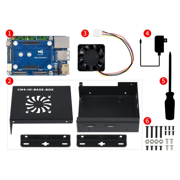 Waveshare Mini IO Board Lite Ver Mini-Computer Base Box with Metal Case & Cooling Fan for Raspberry Pi CM4 My Store