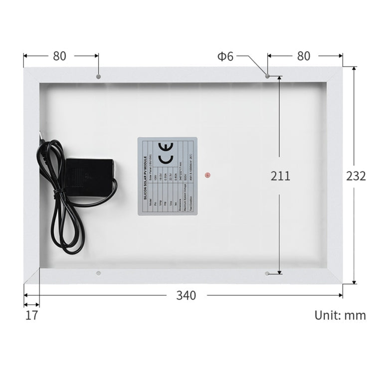 Waveshare High Conversion Efficiency 18V 10W Solar Panel