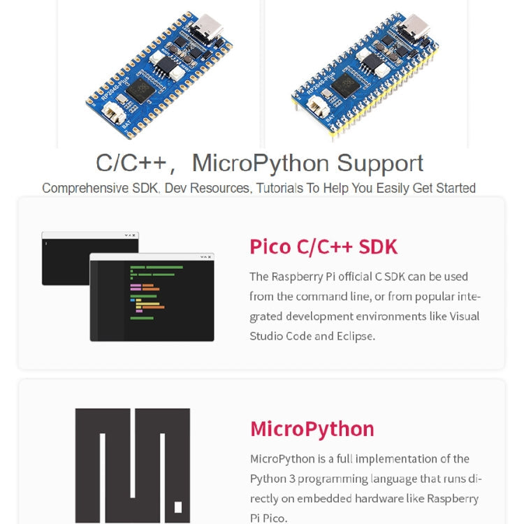 Waveshare RP2040-Plus Pico-like MCU Board Based on Raspberry Pi MCU RP2040, with Pinheader My Store