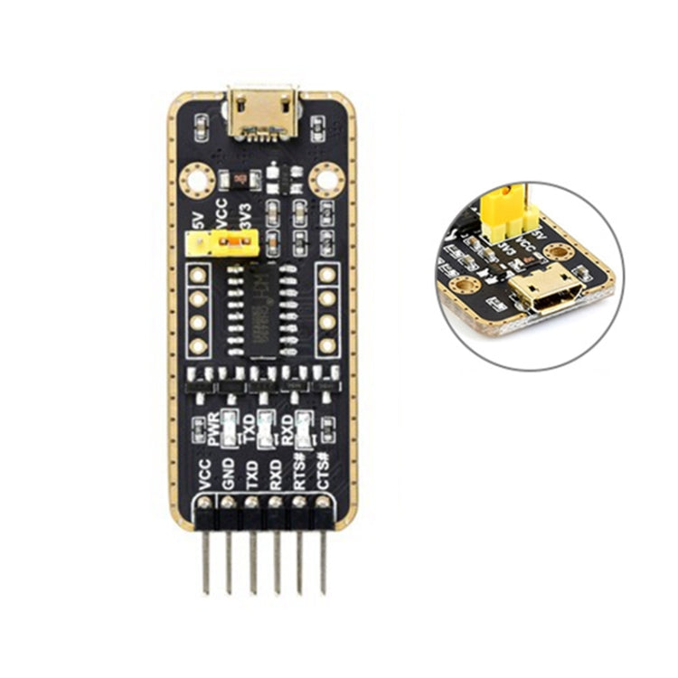 Waveshare Micro USB to UART High Band Rate Transmission Module Connectors