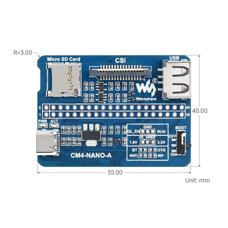 Waveshare Nano Base Board A for Raspberry Pi CM4