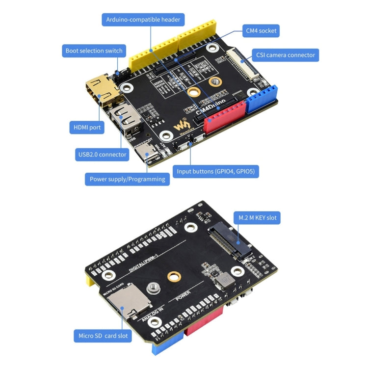 Waveshare Arduino Compatible Base Board for Raspberry Pi CM4