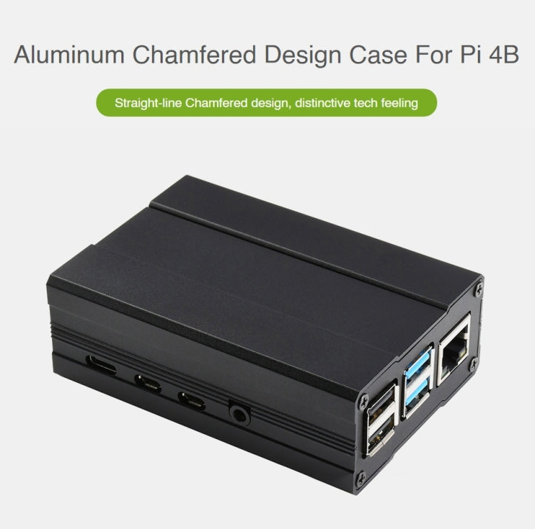 Waveshare Aluminum Chamfered Design Case for Raspberry Pi 4B