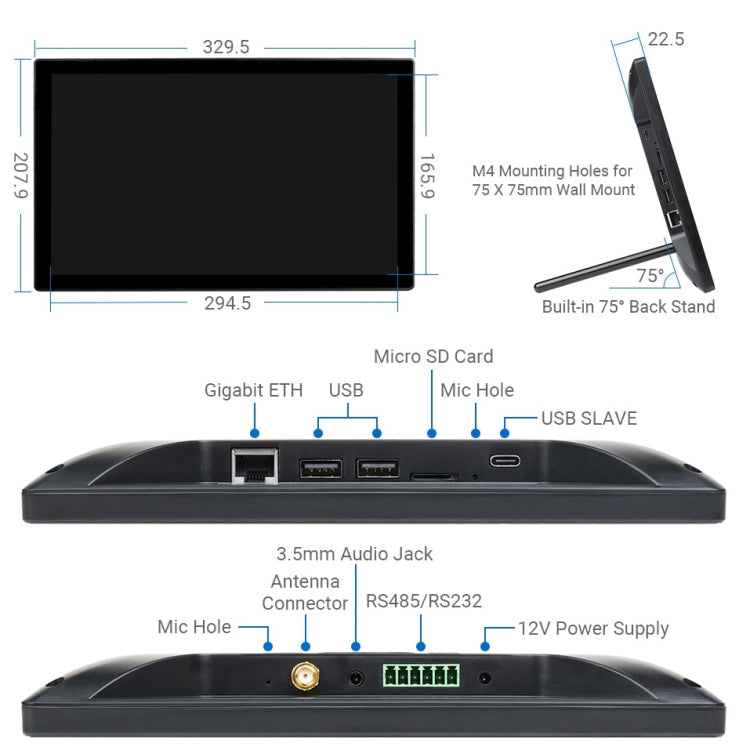 WAVESHARE Mini-Computer Powered by Raspberry Pi CM4 Touch Screen