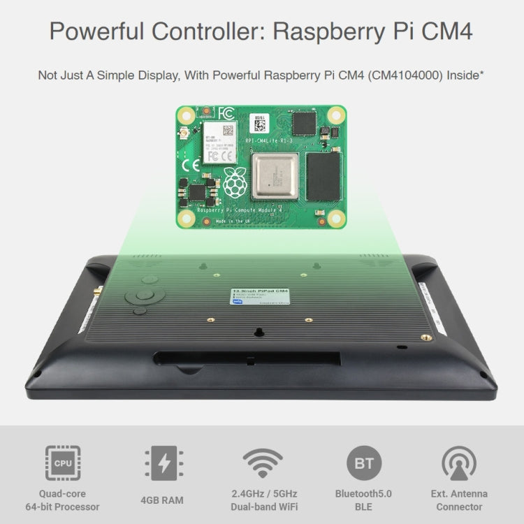 WAVESHARE Mini-Computer Powered by Raspberry Pi CM4 Touch Screen