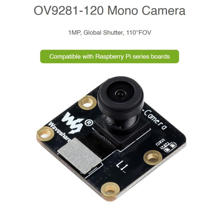 Waveshare OV9281-120 1MP Mono Camera Module for Raspberry Pi, Global Shutter My Store