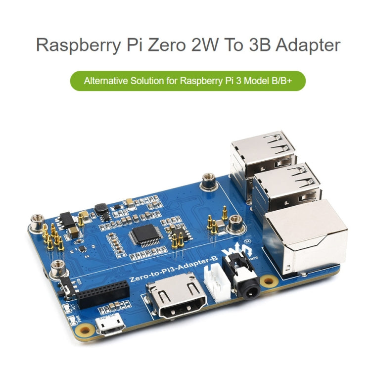 Waveshare Raspberry Pi Zero 2W To 3B Adapter for Raspberry Pi 3 Model B/B+ My Store