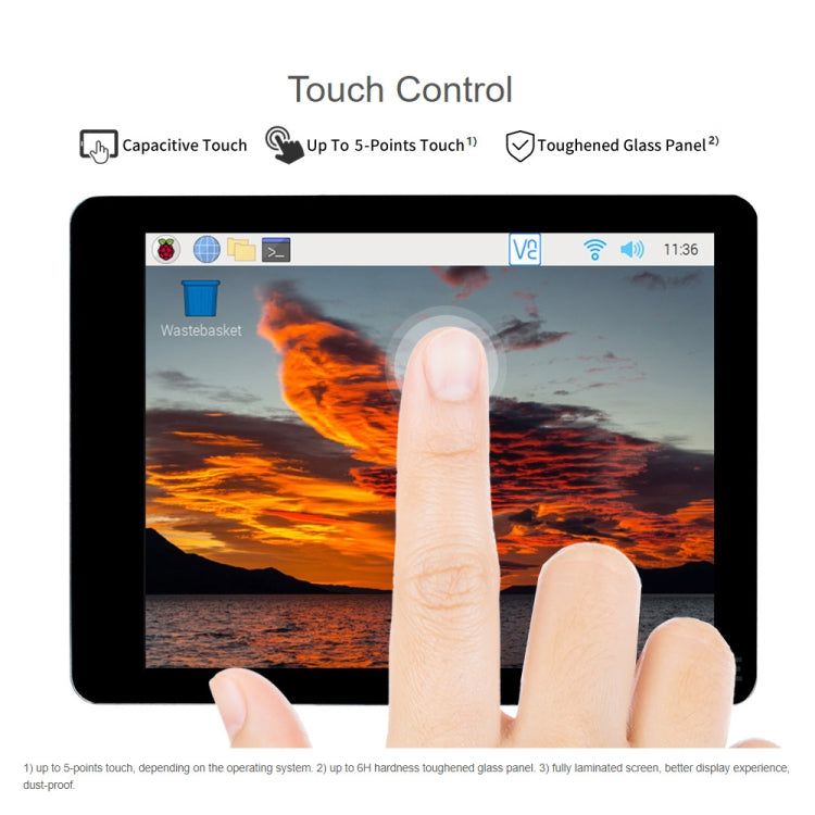 Waveshare 2.8 inch Capacitive Touch Display for Raspberry Pi, 480 x 640, DSI, IPS, Fully Laminated Screen