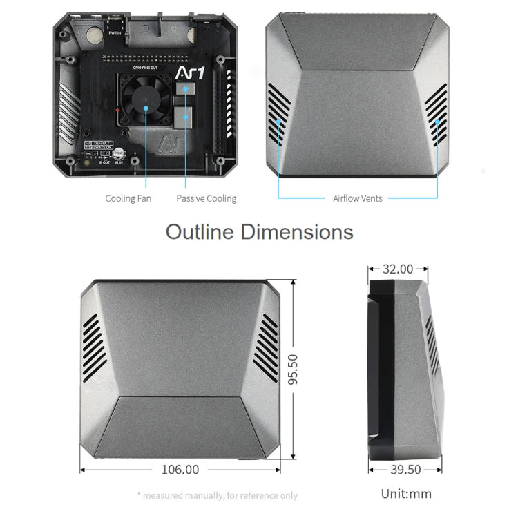 Waveshare Argon One M.2 Aluminum Case For Raspberry Pi 4, with M.2 Expansion Slot My Store