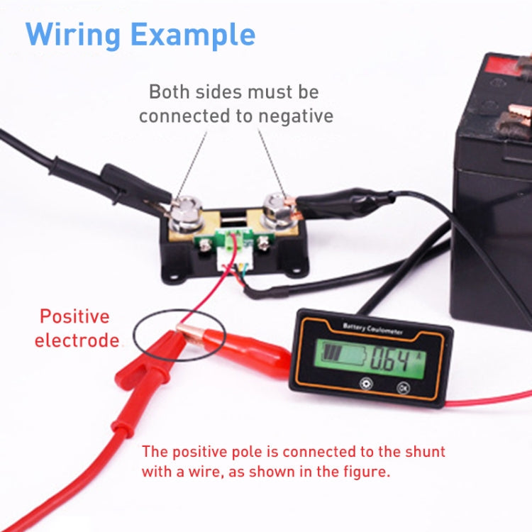 2m 50A 12V 48V Digital Display DC Current Voltmeter Lead-Acid Lithium Battery Charge Meter-Reluova