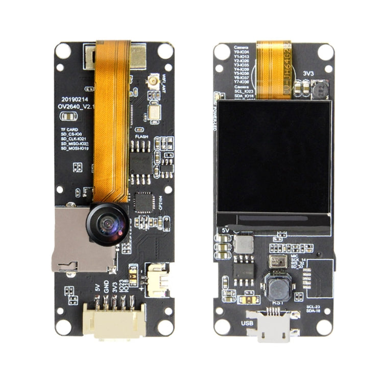 TTGO T-Camera Plus Fish-eye Lens ESP32-DOWDQ6 8MB SPRAM Camera Module OV2640 1.3 inch Display Rear Camera, Wiring Extended Version My Store