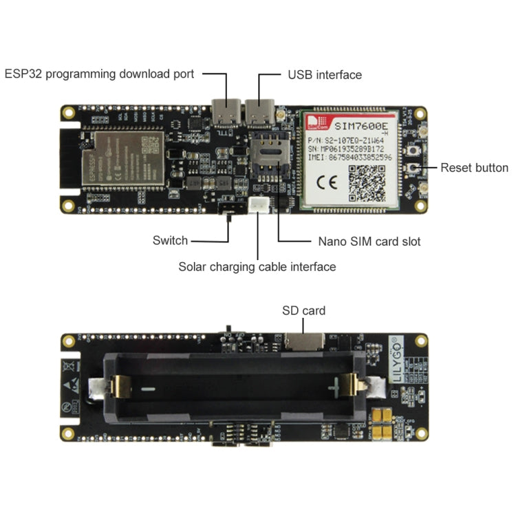 TTGO T-SIM7600E-H ESP32 WiFi Bluetooth 18560 Battery Holder Solar Charge Module Development Board My Store