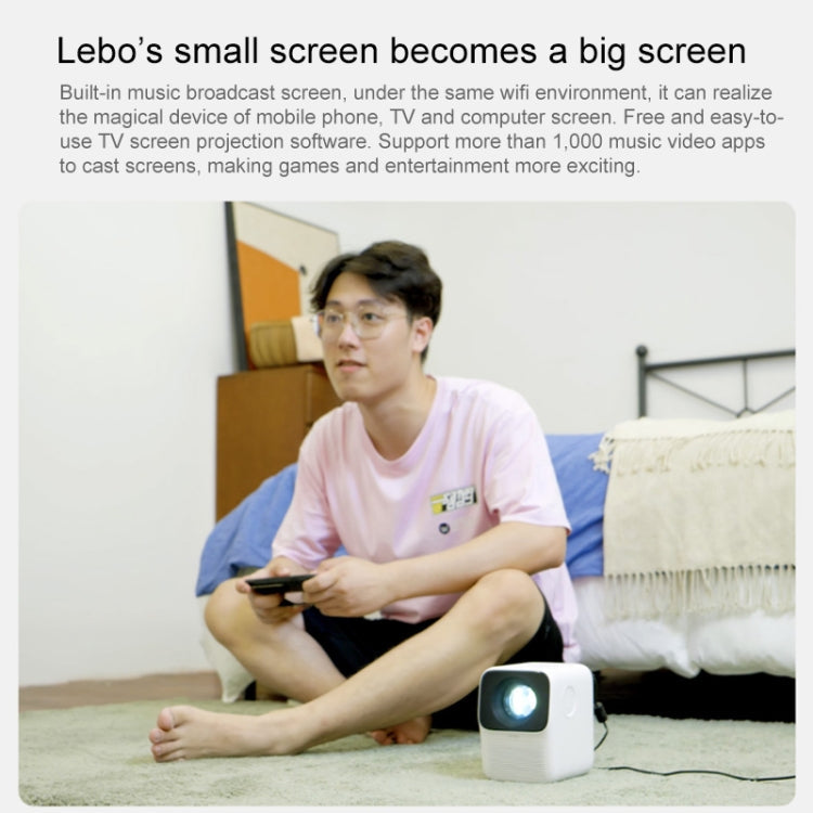 Wanbo T2 Max Smart Projector 1920x1080P Mini LED Portable Side Projector, EU Plug