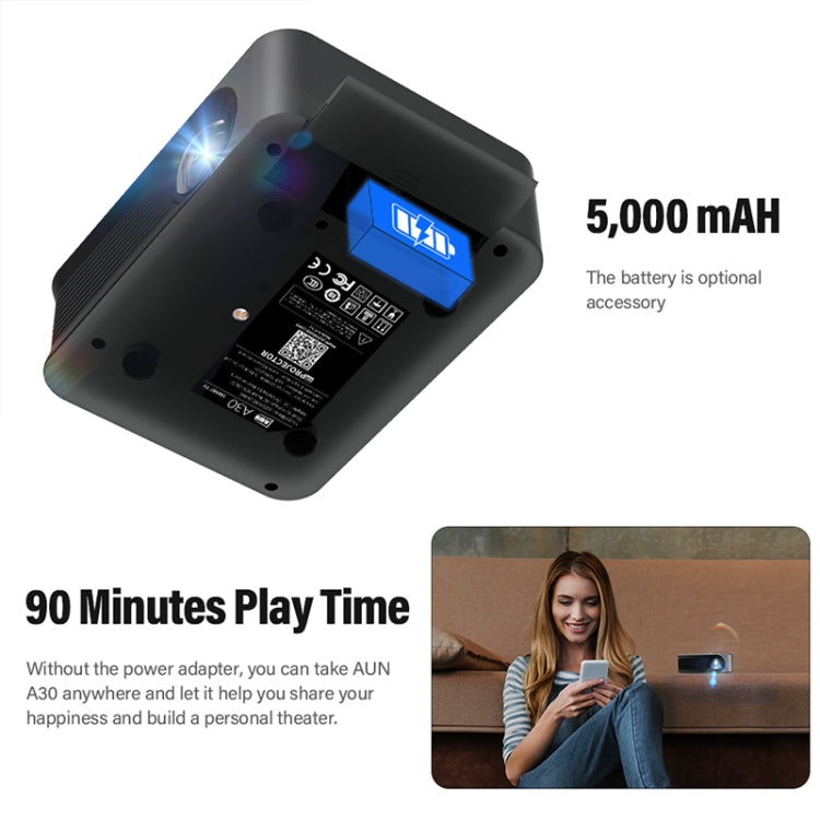 AUN A30 480P 3000 Lumens Basic Version Portable Home Theater LED HD Digital Projector