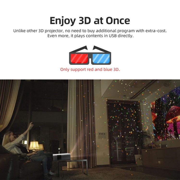 AUN U001 4K 18000 Lumens Portable Home Theater LED HD Digital Projector