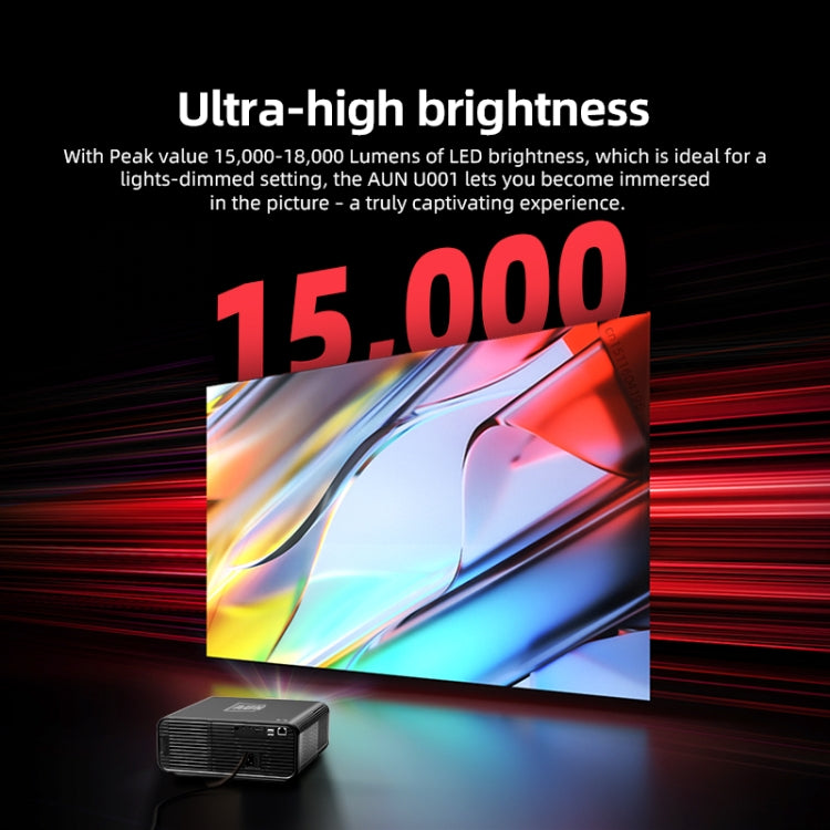 AUN U001 4K 18000 Lumens Portable Home Theater LED HD Digital Projector