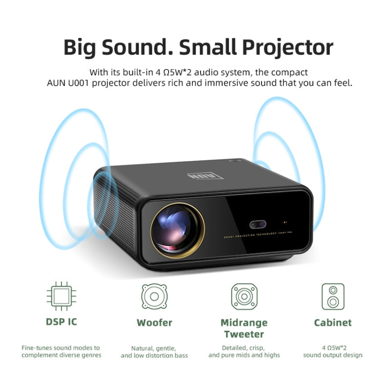 AUN U001 4K 18000 Lumens Portable Home Theater LED HD Digital Projector