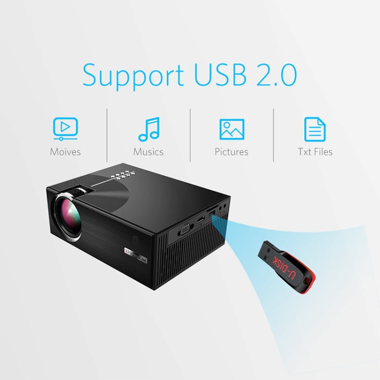 Cheerlux C7 1800 Lumens 800 x 480 720P 1080P HD Smart Projector, Support HDMI / USB / VGA / AV / SD My Store