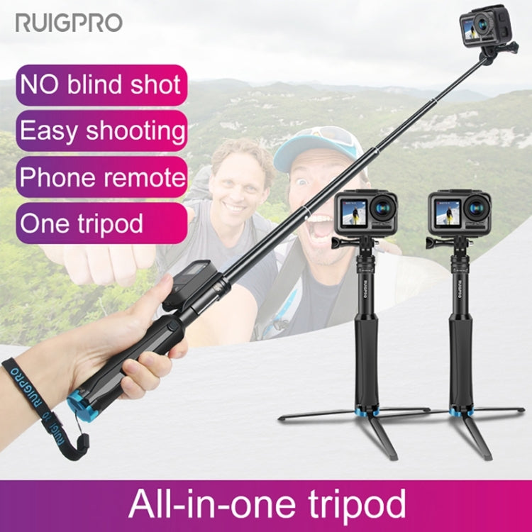 RUIGPRO One-piece Handheld Tripod Selfie Stick Telescopic Monopod Mount for DJI Osmo Action, GoPro HERO10 Black /9 Black / HERO8 Black /7 /6 /5 /5 Session /4 Session /4 /3+ /3 /2 /1, Xiaoyi and Other Action Cameras My Store