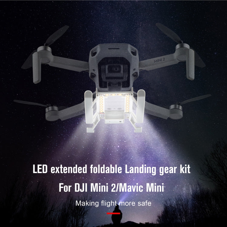 STARTRC 1109190 for DJI Mini 2 / Mavic Mini Foldable Quick Release Anti-collision Landing Gear Height Extender Holder with LED Night Indicator Light My Store