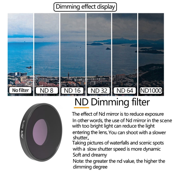 JSR 4 in 1 UV CPL ND16 ND32 Lens Filter For DJI Osmo Action 3