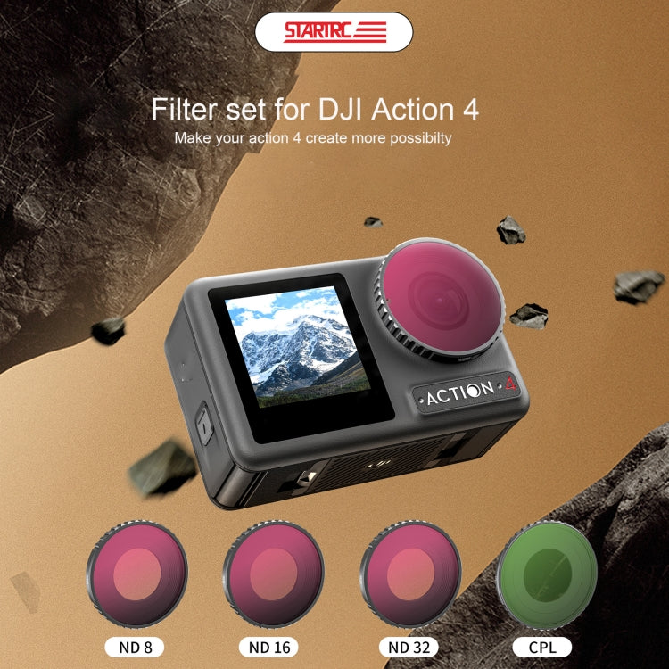 For DJI Action 4 STARTRC 4 in 1 ND8 + ND16 + ND32 + CPL Lens Filter My Store