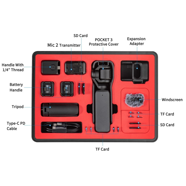 For DJI Osmo Pocket 3 STARTRC Waterproof PP Full Kit Suitcase Storage Box