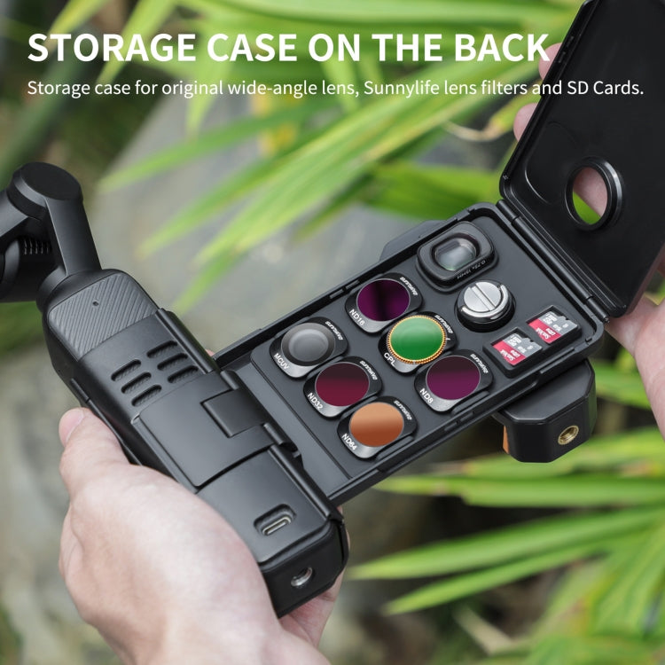 For DJI OSMO Pocket 3 Sunnylife OP3-AD744 Expanded Phone Clamp Holder with Storage Case