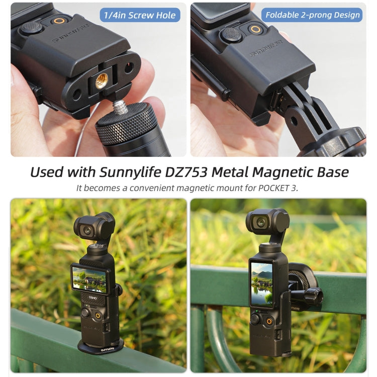 For DJI OSMO Pocket 3 Sunnylife Expansion Adapter Foldable Dual Hooks Adapter Protective Case Bracket My Store