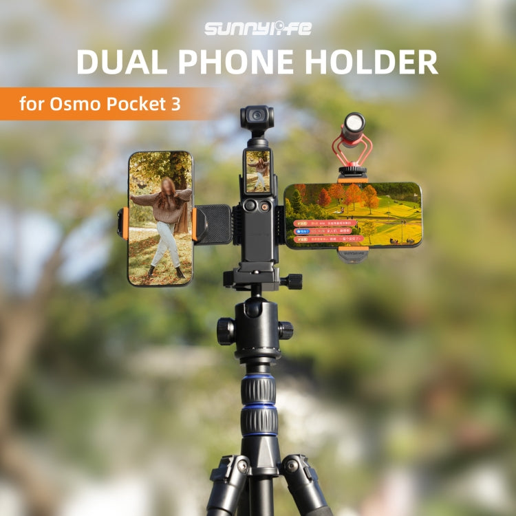 For DJI OSMO Pocket 3 Sunnylife ZJ756 Expanded Dual Phone Clamp Holder