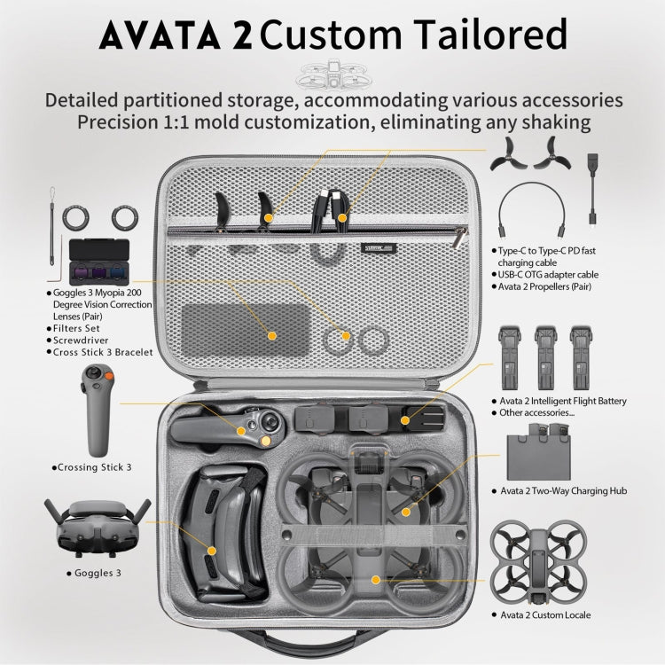 For DJI Avata 2 STARTRC WP2 Drone Handbag Messenger Storage Bag