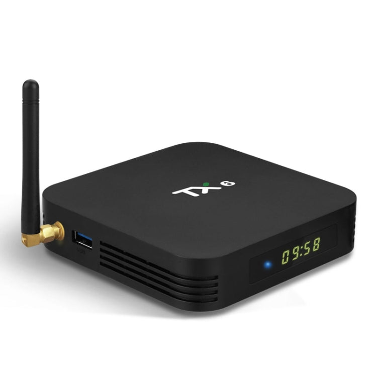 TX6 HD TV Box Media Player, Android 7.1 / 9.0 System, Allwinner H6, up to 1.5GHz, Quad-core ARM Cortex-A53, 2GB + 16GB, Support Bluetooth, WiFi, RJ45, US Plug