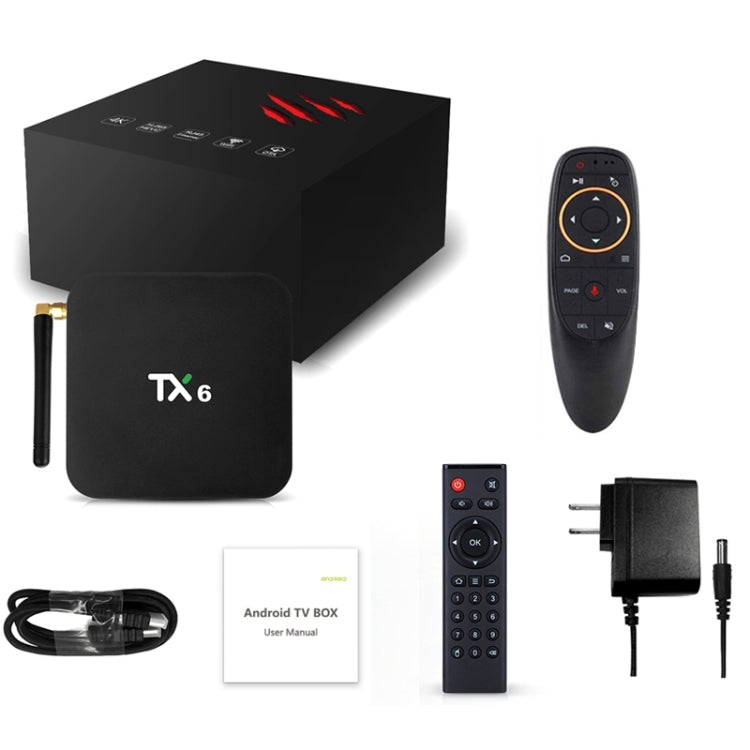 TX6 HD TV Box Media Player, Android 7.1 / 9.0 System, Allwinner H6, up to 1.5GHz, Quad-core ARM Cortex-A53, 2GB + 16GB, Support Bluetooth, WiFi, RJ45, US Plug My Store