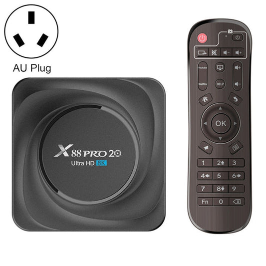 X88 Pro 20 4K Smart TV BOX Android 11.0 Media Player with Infrared Remote Control, RK3566 Quad Core 64bit Cortex-A55 up to 1.8GHz, RAM: 4GB, ROM: 32GB, Support Dual Band WiFi, Bluetooth, Ethernet, EU Plug My Store