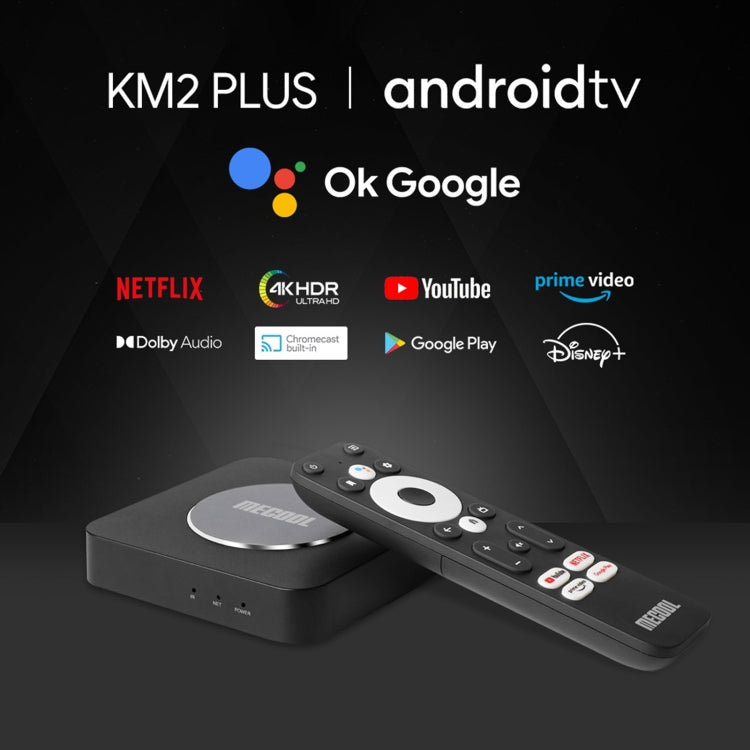 MECOOL KM2 Plus 4K Smart TV BOX Android 11.0 Media Player with Remote Control, Amlogic S905X2 Quad Core, RAM: 2GB, ROM: 16GB, EU Plug