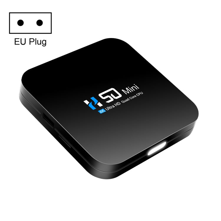 H50 Mini 4K Smart Network TV Box, Android 10.0, RK3318 Quad Core, 2GB+8GB, EU Plug My Store