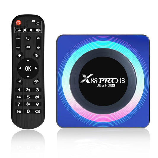 Acrylic X88 Pro 13 8K Ultra HD Android 13.0 Smart TV Box with Remote Control, RK3528 Quad-Core, 2GB+16GB