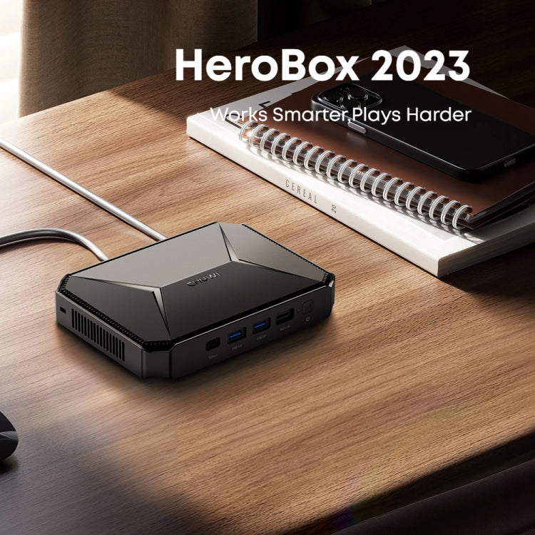 CHIWI HeroBox Mini PC, Windows 11, Intel Celeron N5100 Quad Core up to 2.8 GHz, 8GB+256GB, Support VGA, HDMI