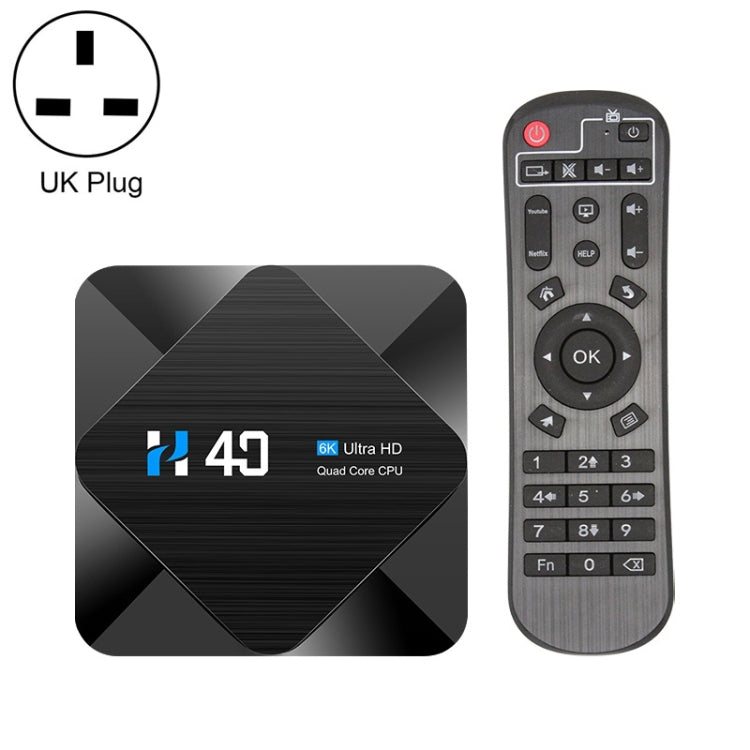 H40 4K Ultra HD Smart TV BOX Android 10.0 Media Player with Remote Control, Quad-core, RAM: 4GB, ROM: 32GB My Store