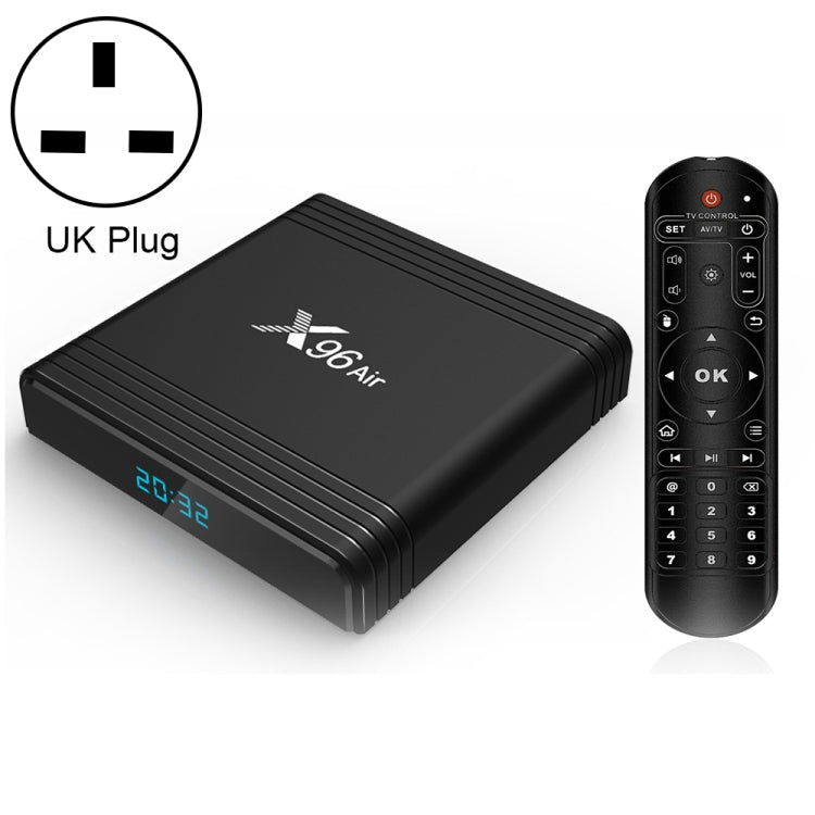 X96 Air 8K Smart TV BOX Android 9.0 Media Player with Remote Control, Quad-core Amlogic S905X3, RAM: 2GB, ROM: 16GB, Dual Band WiFi, AU Plug