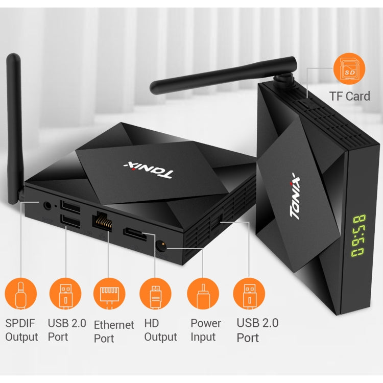 TANIX TX6s 4K Smart TV BOX Android 10 Media Player wtih Remote Control, Quad Core Allwinner H616, RAM: 4GB, ROM: 64GB, 2.4GHz/5GHz WiFi, Bluetooth, AU Plug