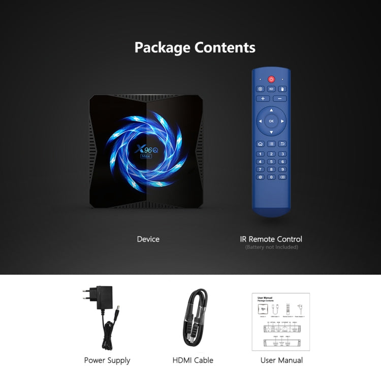 TANIX X96Q Max 4K Smart TV BOX Android 10 Media Player with Remote Control, Quad Core Allwinner H616, RAM: 4GB, ROM: 32GB, 2.4GHz/5GHz WiFi, AU Plug My Store