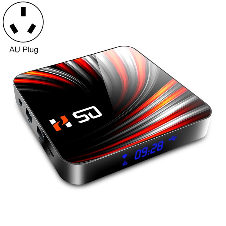 H50 4K Smart TV BOX Android 10.0 Media Player with Remote Control, Quad Core RK3318, RAM: 2GB, ROM: 16GB, 2.4GHz/5GHz WiFi, Bluetooth, AU Plug