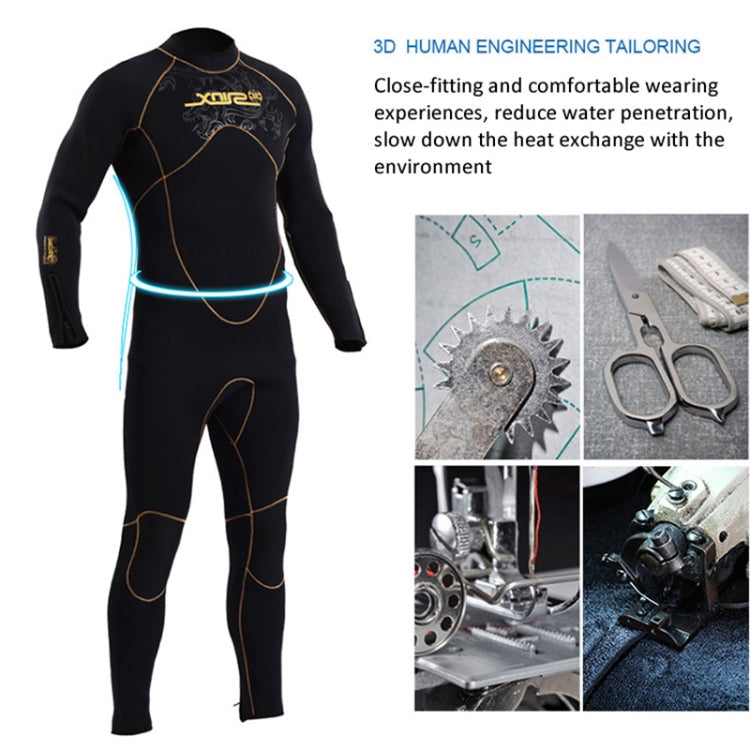 SLINX 1106 5mm Neoprene + Towel Lining Super Elastic Wear-resistant Warm Semi-dry Full Body One-piece Wetsuit for Men