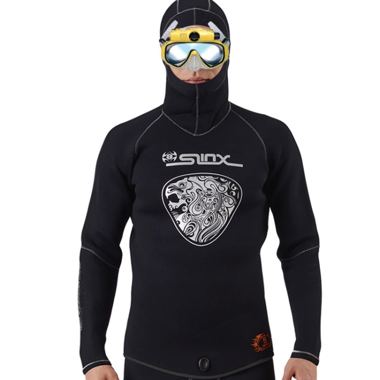 SLINX 1301 2 in 1 5mm Neoprene Super Elastic Wear-resistant Warm Long-sleeved Split Diving Wetsuit Set for Men, with Hood