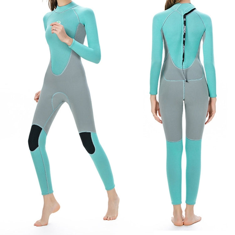 SLINX 1710 3mm Neoprene Super Elastic Wear-resistant Warm Contrast Long-sleeved One-piece Diving Wetsuit for Women My Store