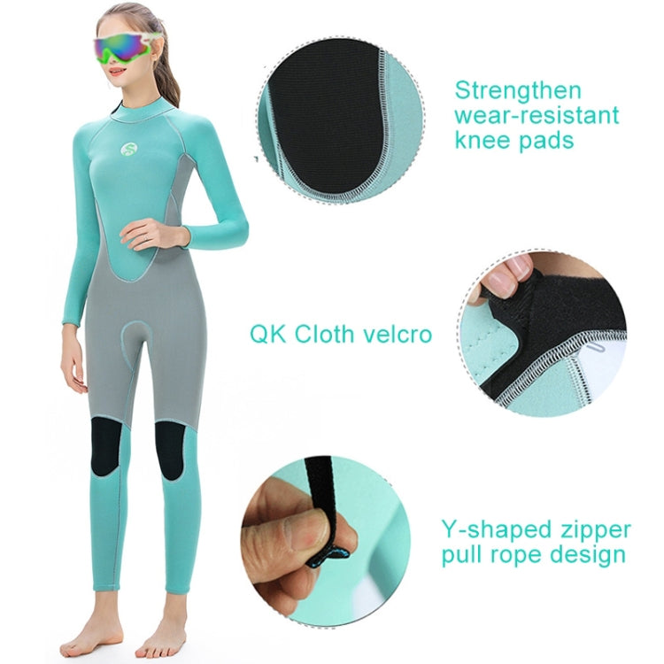 SLINX 1710 3mm Neoprene Super Elastic Wear-resistant Warm Contrast Long-sleeved One-piece Diving Wetsuit for Women My Store