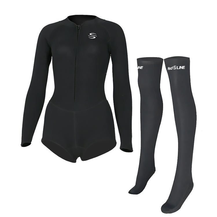 SLINX 1832 2 in 1 2mm Neoprene Super Elastic Warm One-piece Bikini Quick-drying Wetsuit for Women, with Warm Diving Stocking