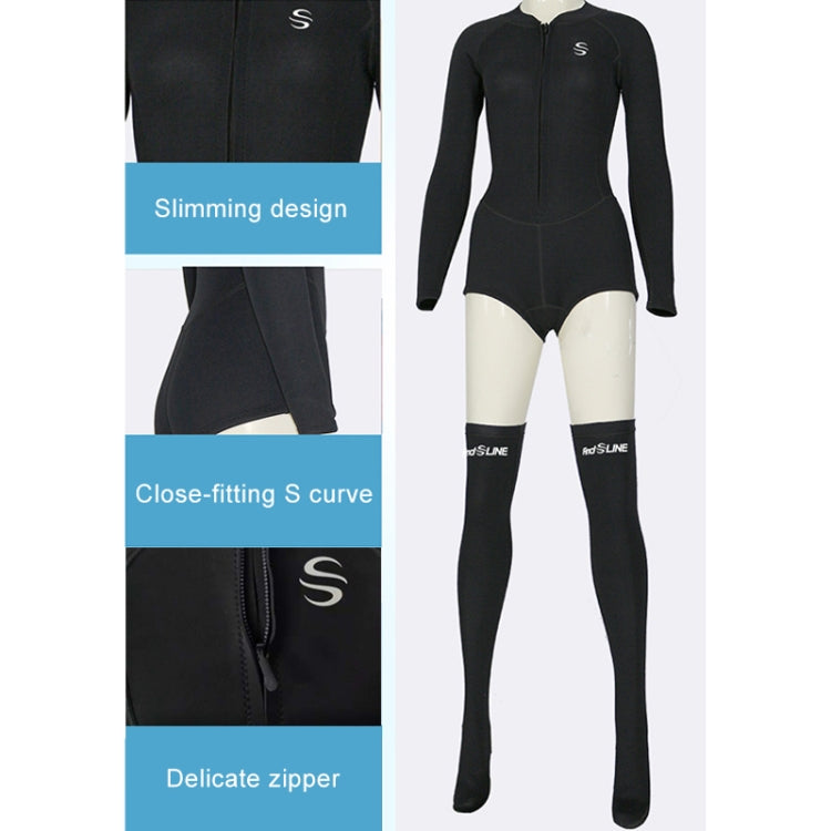 SLINX 1832 2 in 1 2mm Neoprene Super Elastic Warm One-piece Bikini Quick-drying Wetsuit for Women, with Warm Diving Stocking My Store