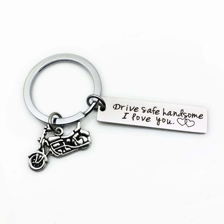 Creative Drive Safe Handsome Words Stainless Steel Keychain Key Rings